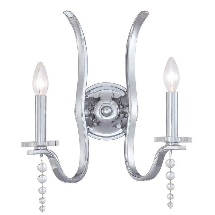 Crystorama 1582-CH Two Light Wall Sconce, Polished Chrome