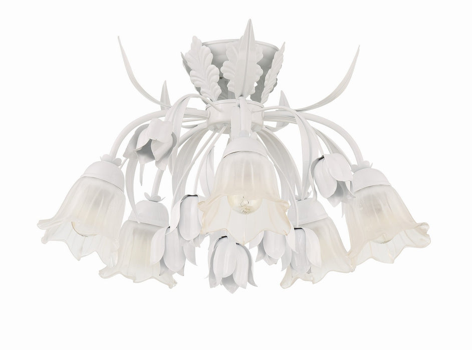 Crystorama 4810-WW Five Light Semi Flush Mount, Wet White