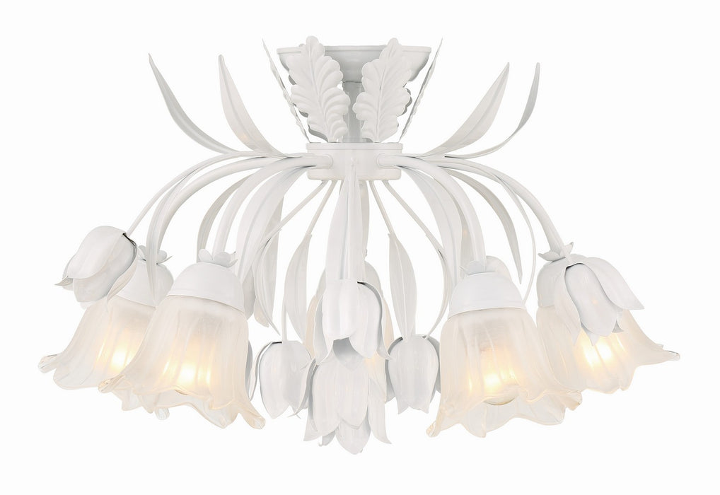 Crystorama 4810-WW Five Light Semi Flush Mount, Wet White