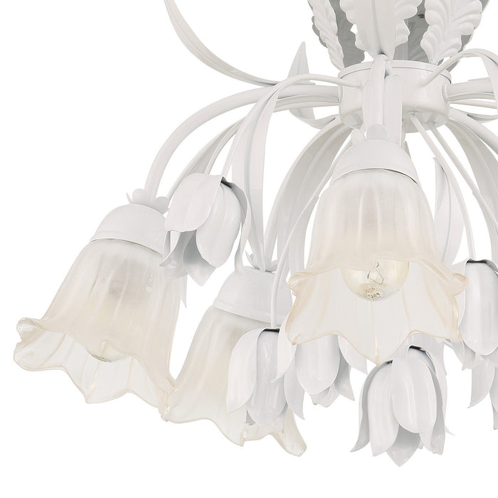 Crystorama 4810-WW Five Light Semi Flush Mount, Wet White