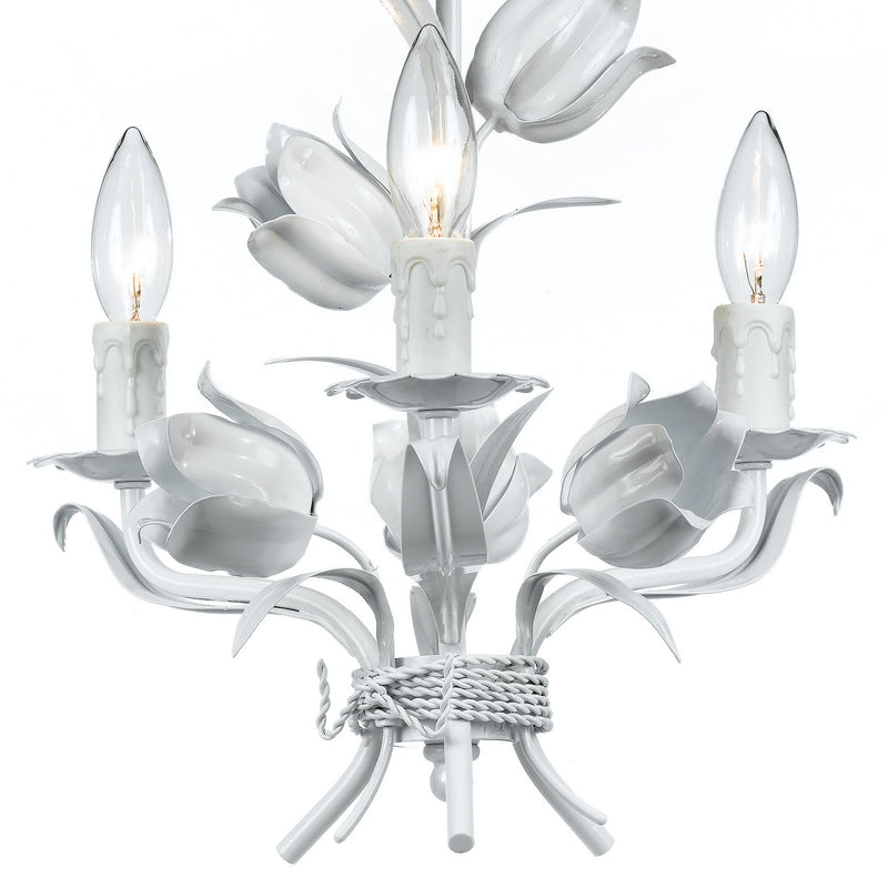 Crystorama 4813-WW Three Light Mini Chandelier, Wet White