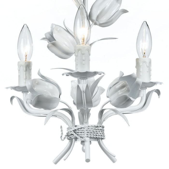 Crystorama 4813-WW Three Light Mini Chandelier, Wet White