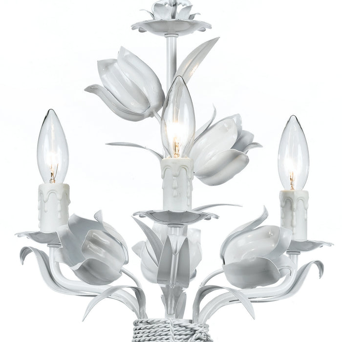Crystorama 4813-WW Three Light Mini Chandelier, Wet White