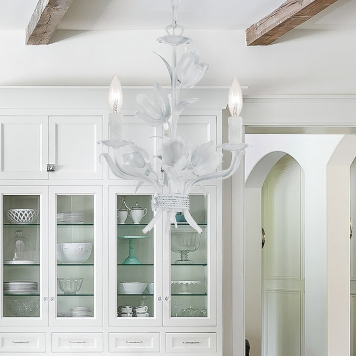 Crystorama 4813-WW Three Light Mini Chandelier, Wet White