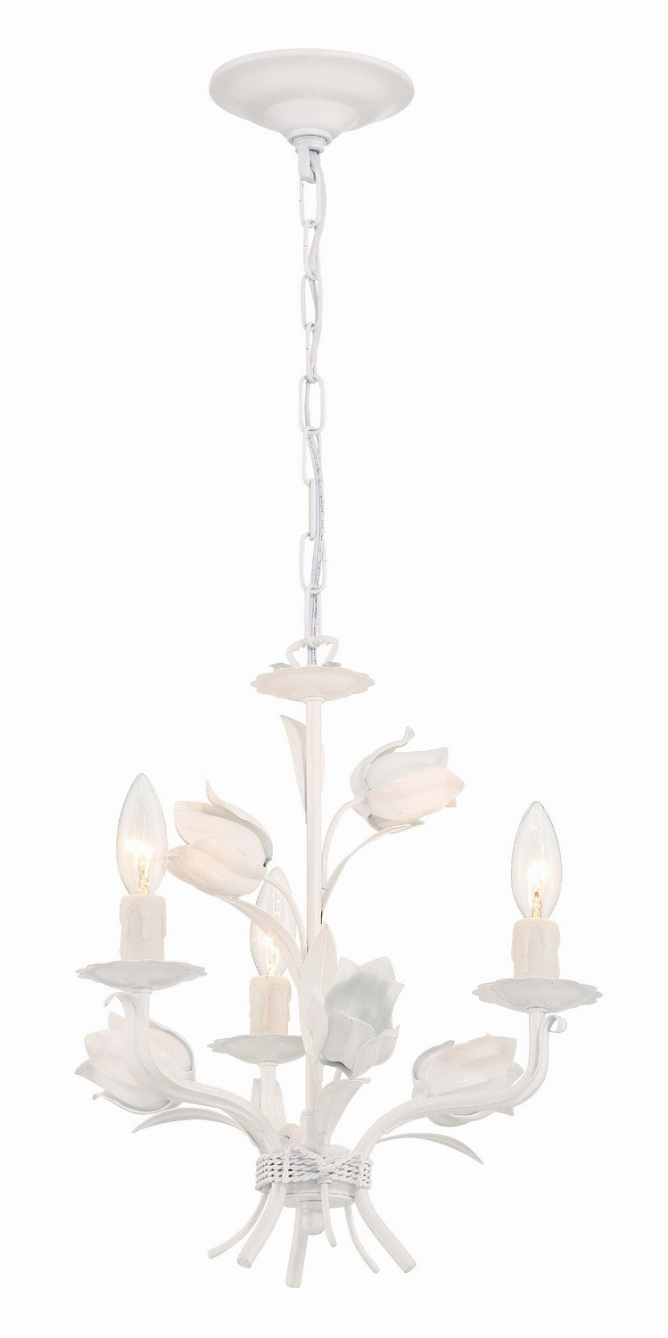 Crystorama 4813-WW Three Light Mini Chandelier, Wet White
