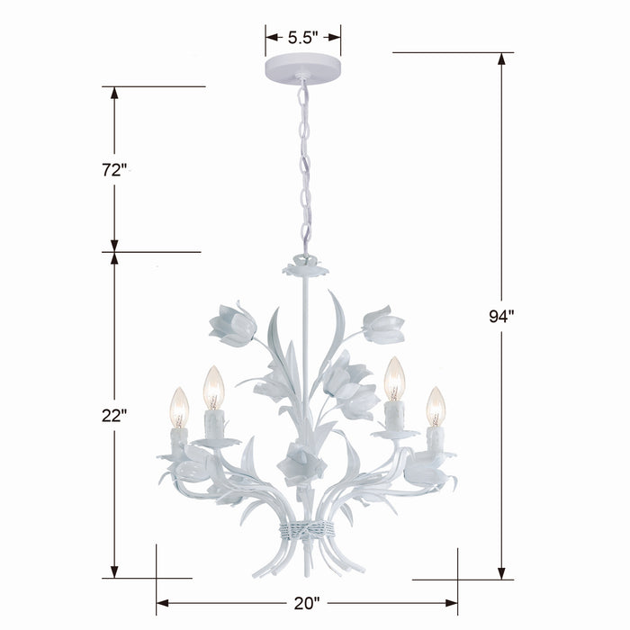 Crystorama 4815-WW Five Light Chandelier, Wet White