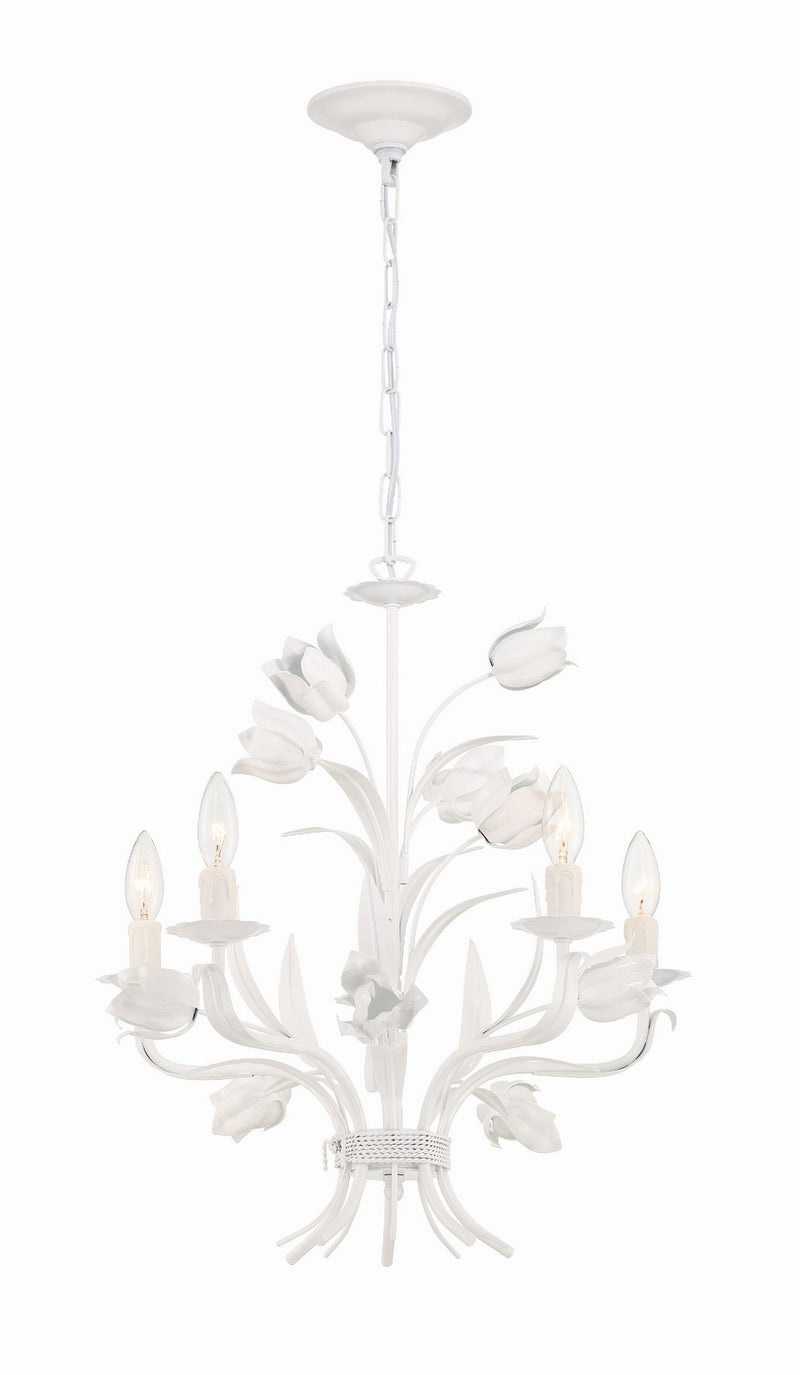 Crystorama 4815-WW Five Light Chandelier, Wet White