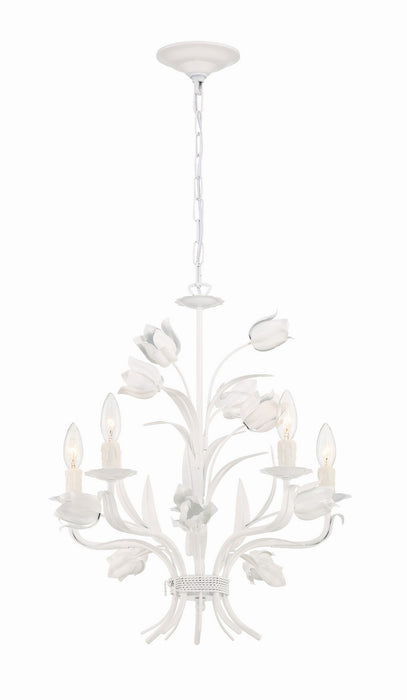 Crystorama 4815-WW Five Light Chandelier, Wet White