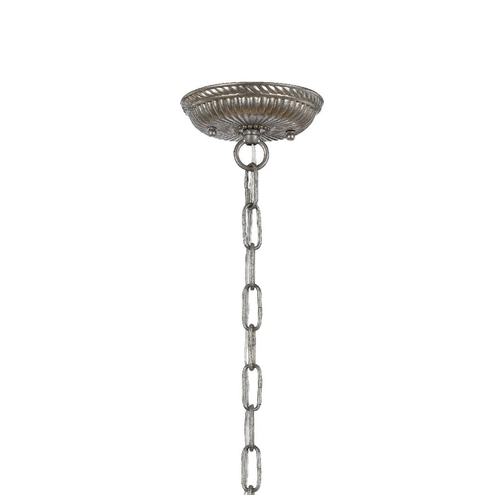 Crystorama 5014-OS-CL-MWP Four Light Mini Chandelier, Olde Silver