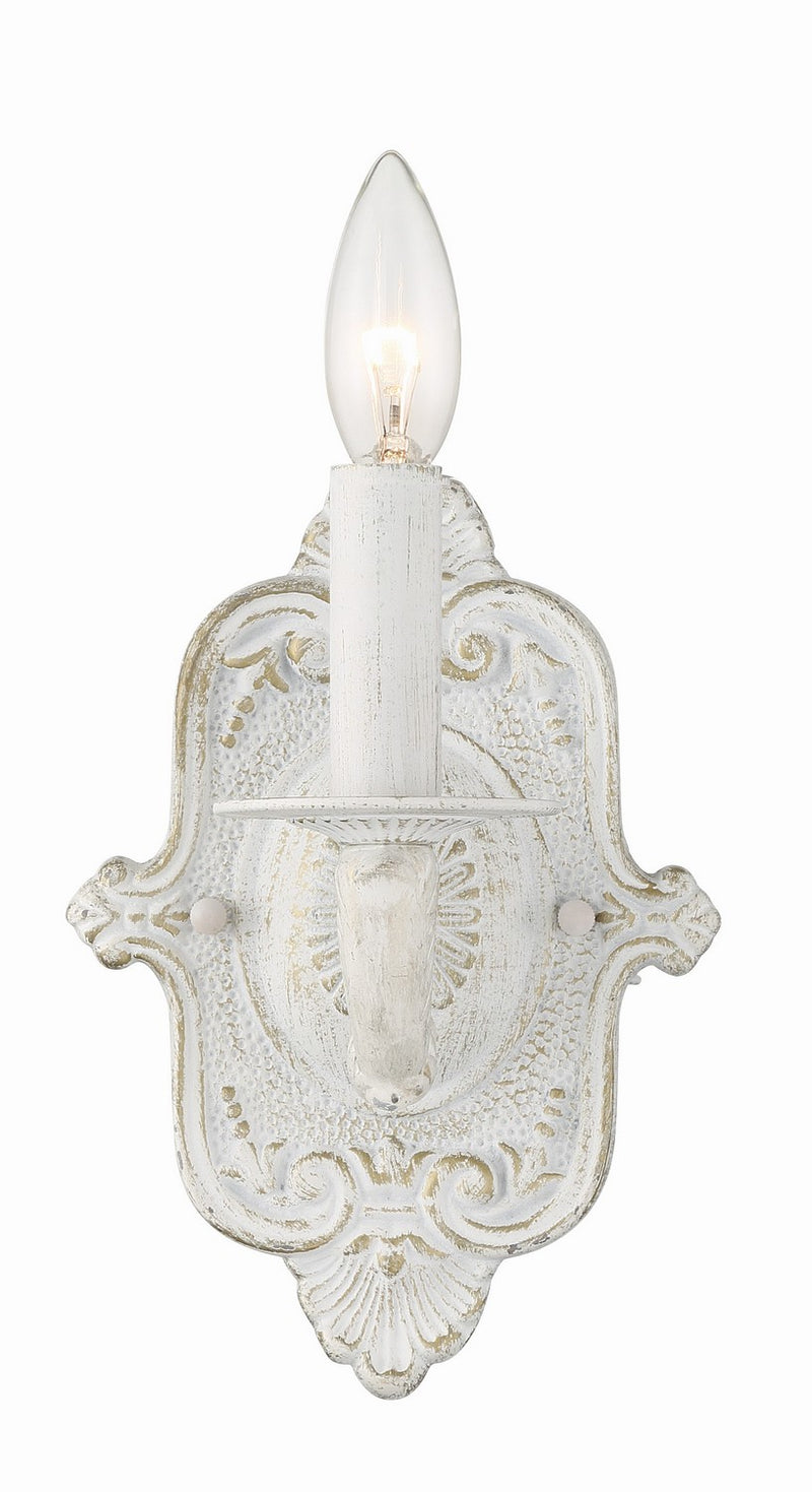 Crystorama 5111-AW One Light Wall Sconce, Antique White