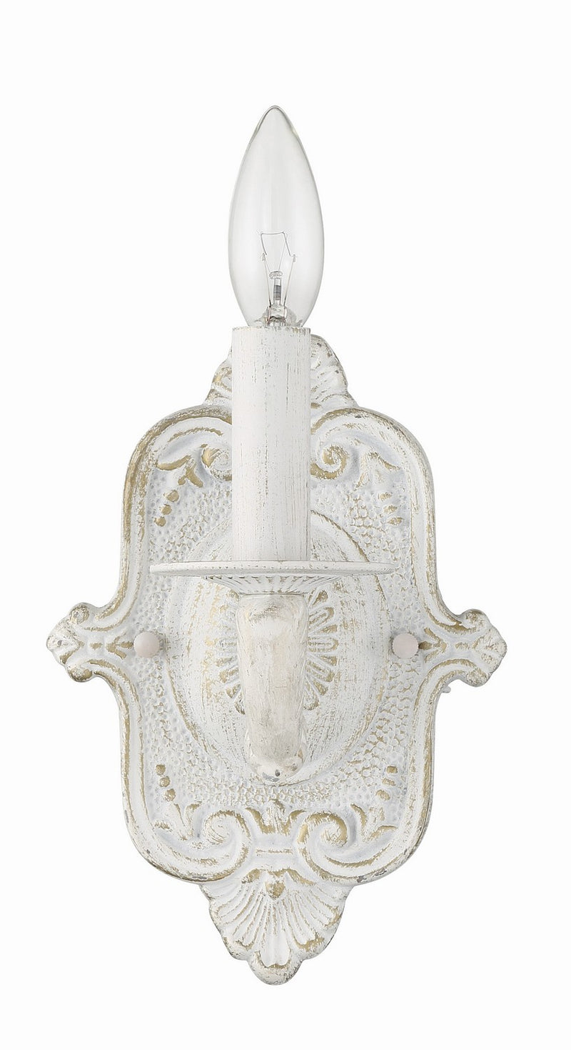Crystorama 5111-AW One Light Wall Sconce, Antique White