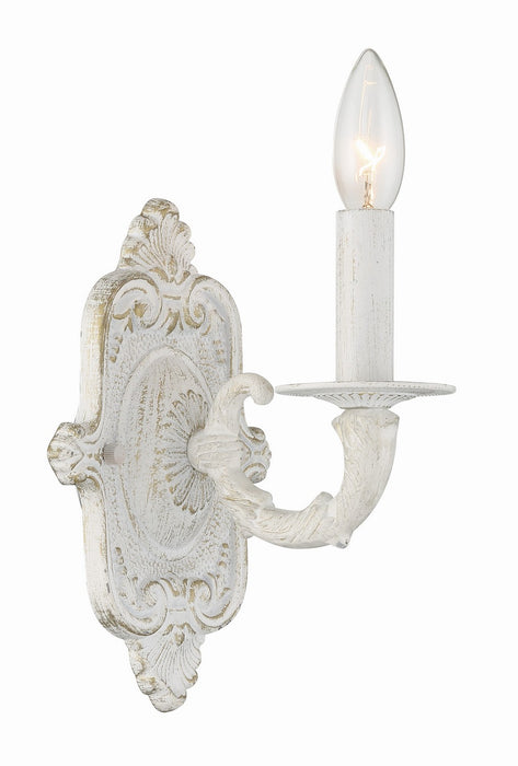 Crystorama 5111-AW One Light Wall Sconce, Antique White