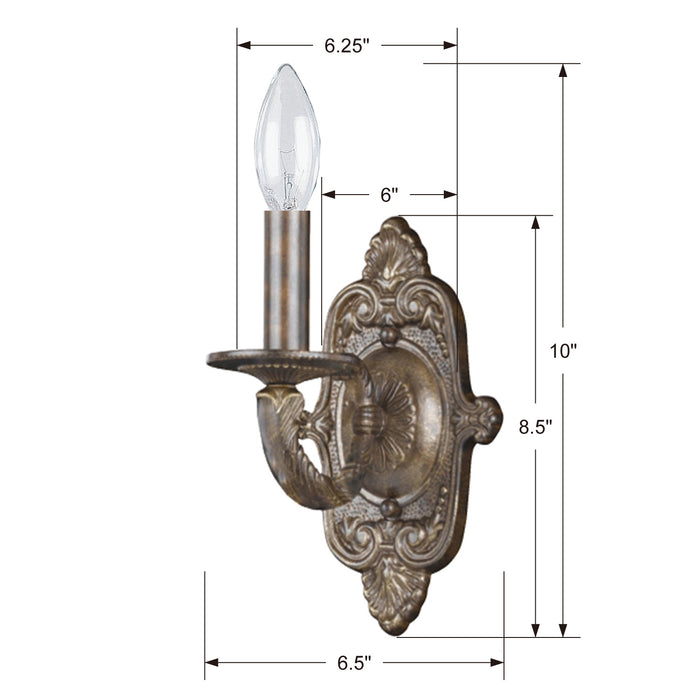 Crystorama 5111-VB One Light Wall Sconce, Venetian Bronze