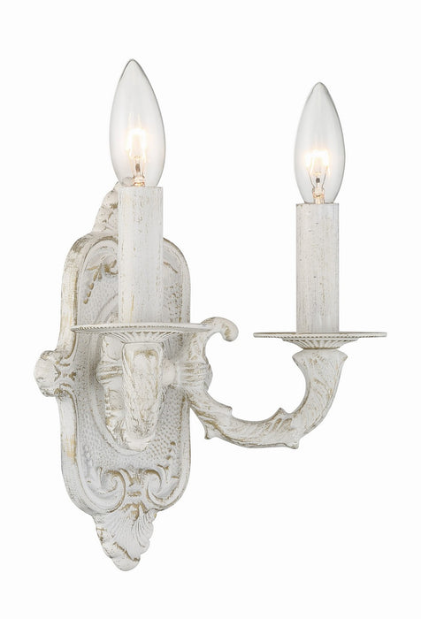 Crystorama 5122-AW Two Light Wall Sconce, Antique White