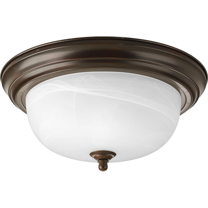 Progress Lighting P3925-20 Two Light Flush Mount, Antique Bronze