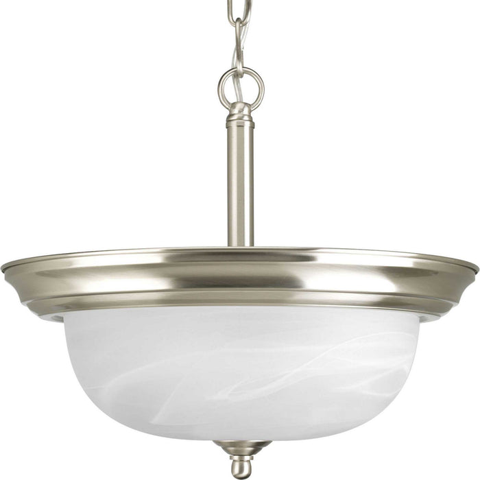 Progress Lighting P3927-09 Two Light Semi-Flush Mount, Brushed Nickel