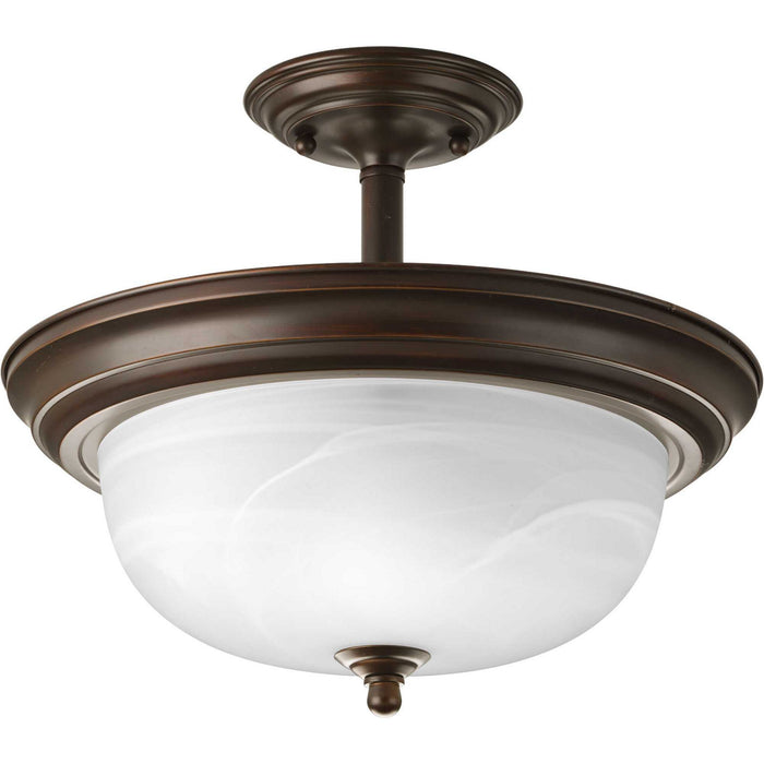 Progress Lighting P3927-20 Two Light Semi-Flush Mount, Antique Bronze