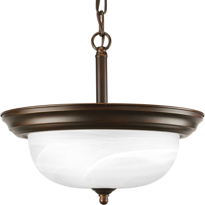 Progress Lighting P3927-20 Two Light Semi-Flush Mount, Antique Bronze
