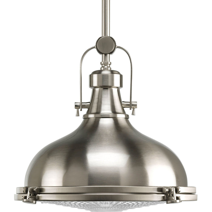 Progress Lighting P5188-09 One Light Pendant, Brushed Nickel