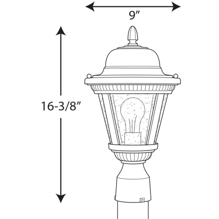 Progress Lighting P5445-20 One Light Post Lantern, Antique Bronze