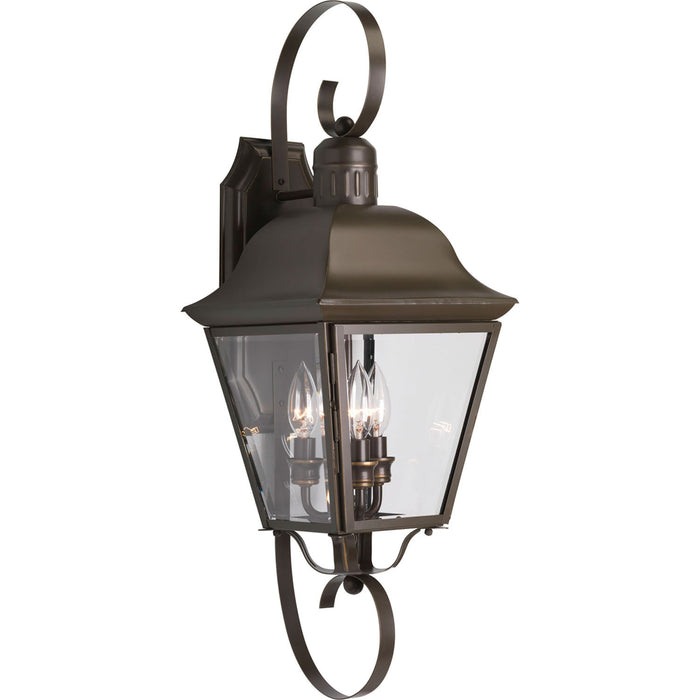 Progress Lighting P5689-20 Three Light Large Wall Lantern, Antique Bronze