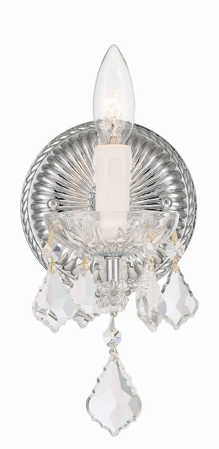 Crystorama 4471-CH-CL-MWP One Light Wall Sconce, Polished Chrome
