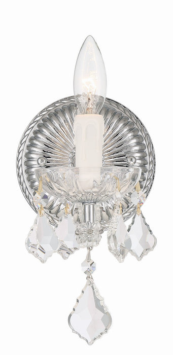 Crystorama 4471-CH-CL-MWP One Light Wall Sconce, Polished Chrome