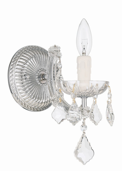 Crystorama 4471-CH-CL-MWP One Light Wall Sconce, Polished Chrome