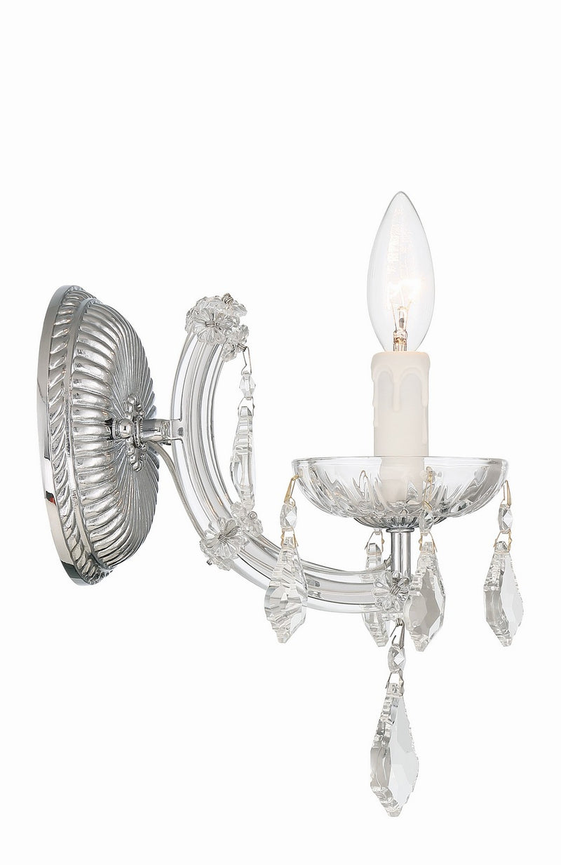 Crystorama 4471-CH-CL-MWP One Light Wall Sconce, Polished Chrome