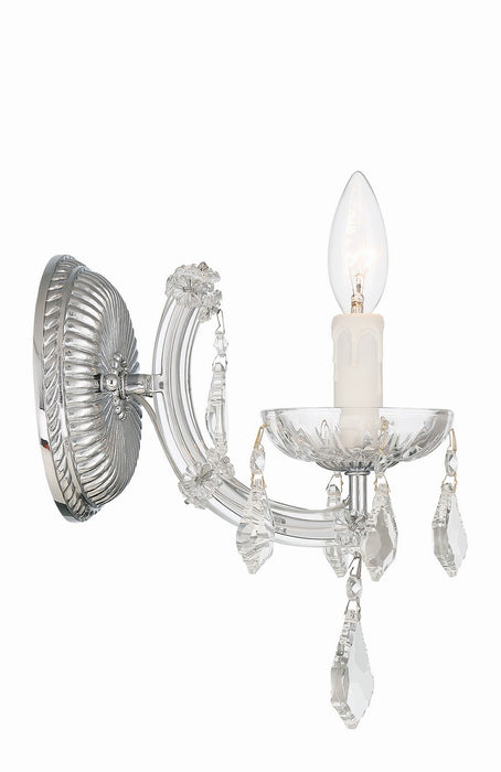 Crystorama 4471-CH-CL-MWP One Light Wall Sconce, Polished Chrome