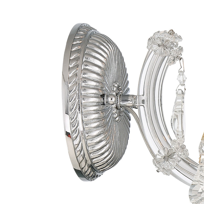 Crystorama 4471-CH-CL-MWP One Light Wall Sconce, Polished Chrome