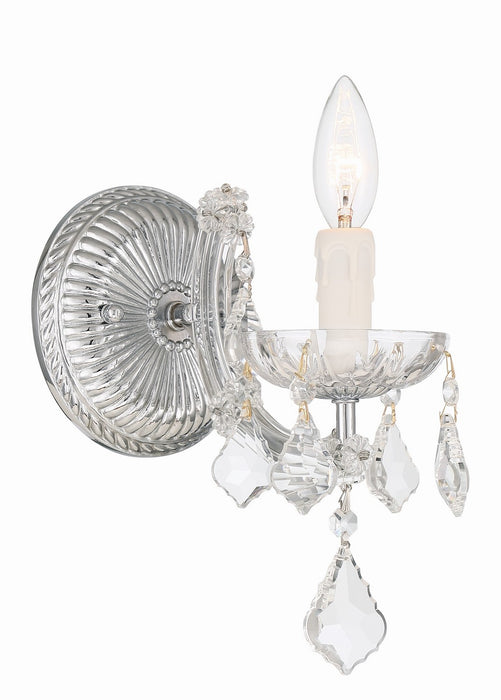 Crystorama 4471-CH-CL-MWP One Light Wall Sconce, Polished Chrome