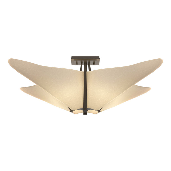 Hubbardton Forge 123305-SKT-07-SH1995 Four Light Semi-Flush Mount, Dark Smoke