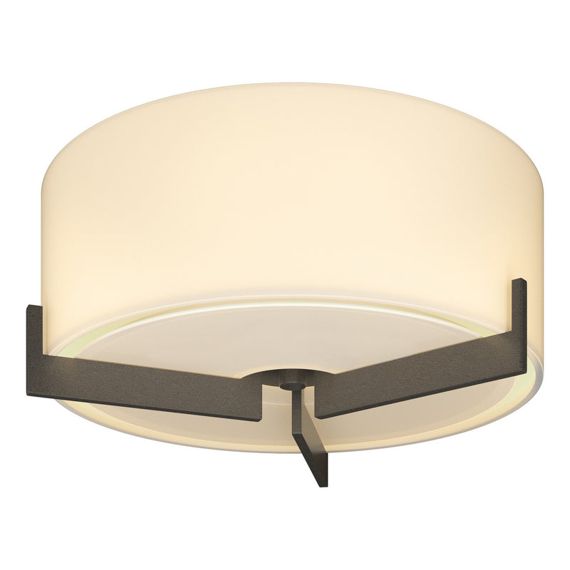 Hubbardton Forge 126401-SKT-07-GG0218 One Light Semi-Flush Mount, Dark Smoke