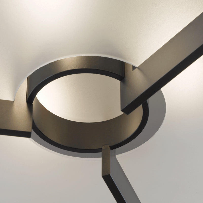 Hubbardton Forge 126403-SKT-07-GG0216 Three Light Semi-Flush Mount, Dark Smoke