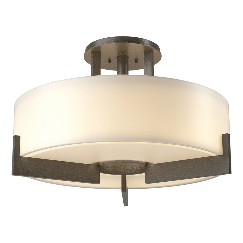 Hubbardton Forge 126403-SKT-07-GG0216 Three Light Semi-Flush Mount, Dark Smoke