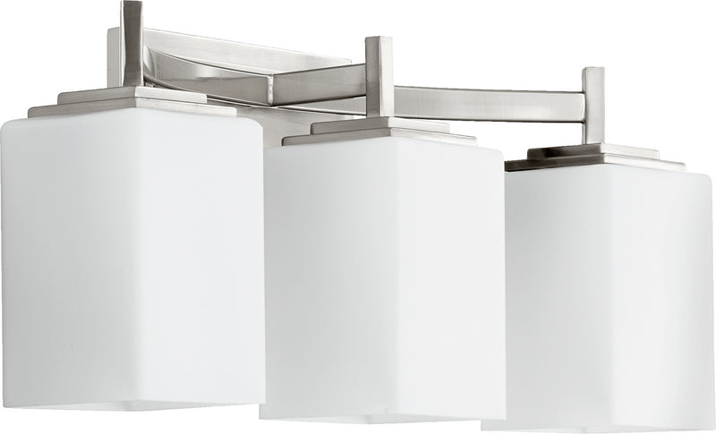 Quorum 5084-3-65 Three Light Vanity, Satin Nickel