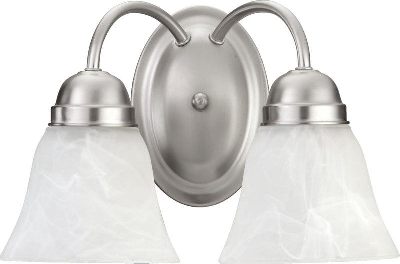 Quorum 5403-2-65 Two Light Wall Mount, Satin Nickel