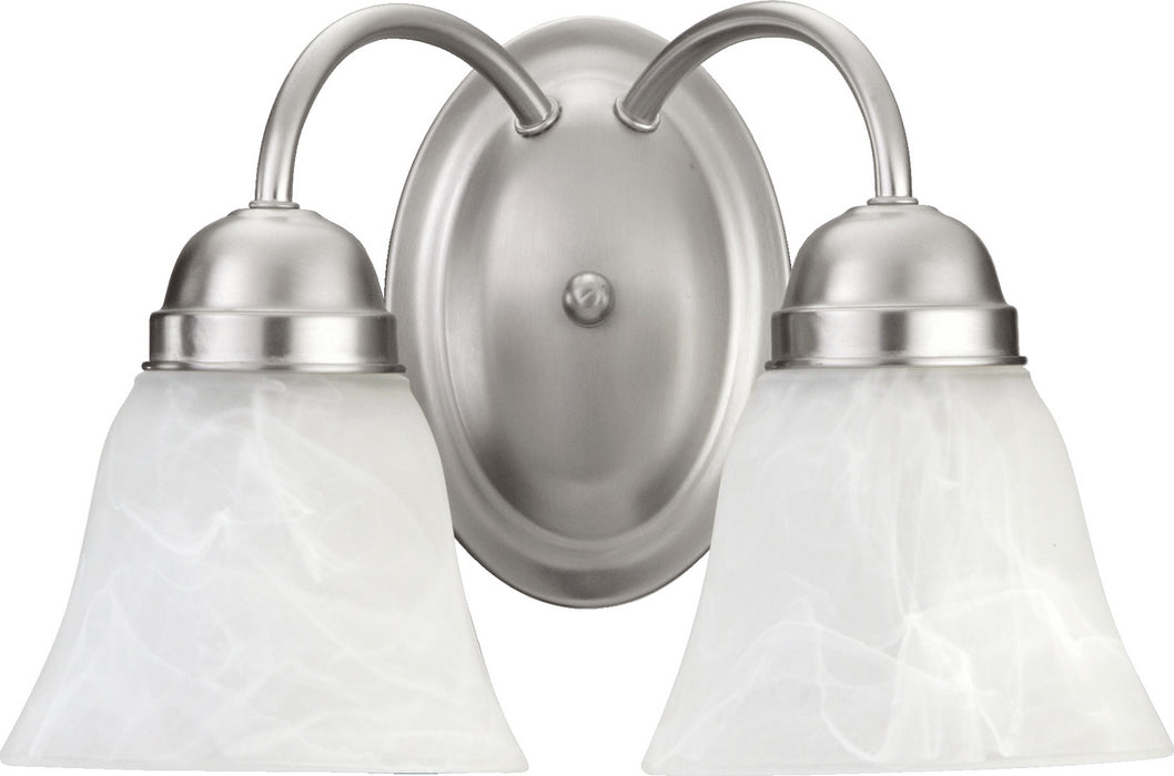 Quorum 5403-2-65 Two Light Wall Mount, Satin Nickel