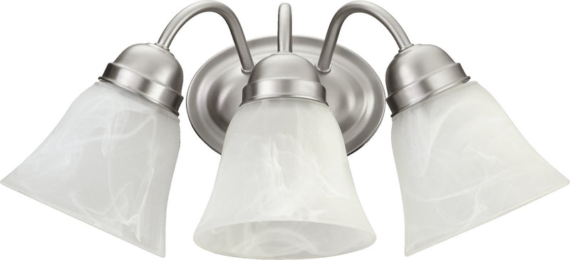 Quorum 5403-3-65 Three Light Wall Mount, Satin Nickel