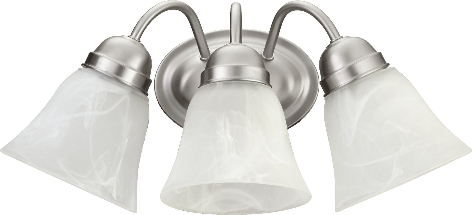 Quorum 5403-3-65 Three Light Wall Mount, Satin Nickel