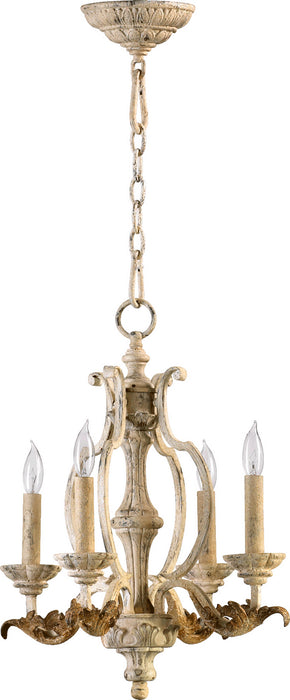 Quorum 6037-4-70 Four Light Chandelier, Persian White