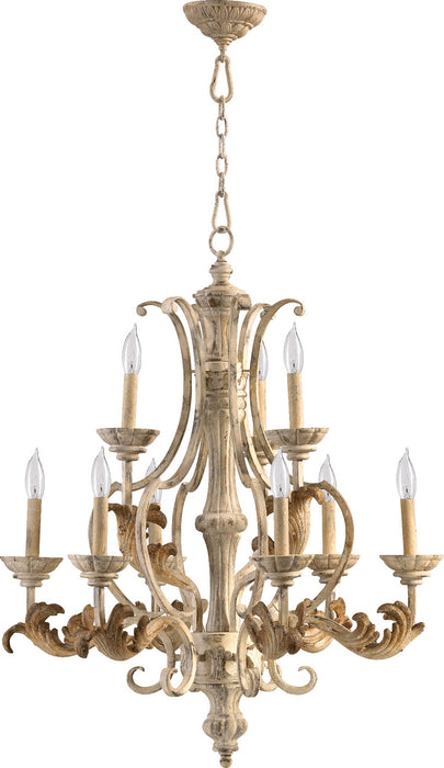 Quorum 6037-9-70 Nine Light Chandelier, Persian White