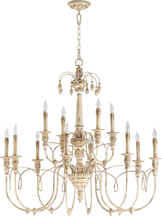 Quorum 6106-12-70 12 Light Chandelier, Persian White