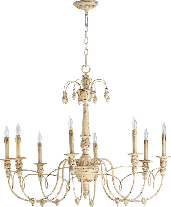 Quorum 6106-8-70 Eight Light Chandelier, Persian White