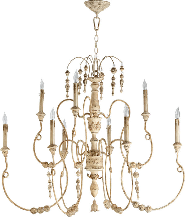 Quorum 6206-9-70 Nine Light Chandelier, Persian White