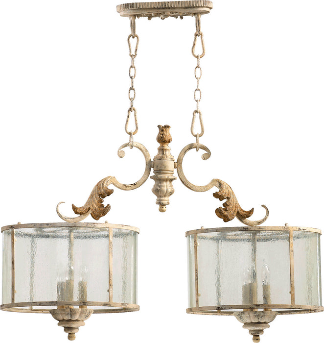 Quorum 6537-6-70 Six Light Island Pendant, Persian White
