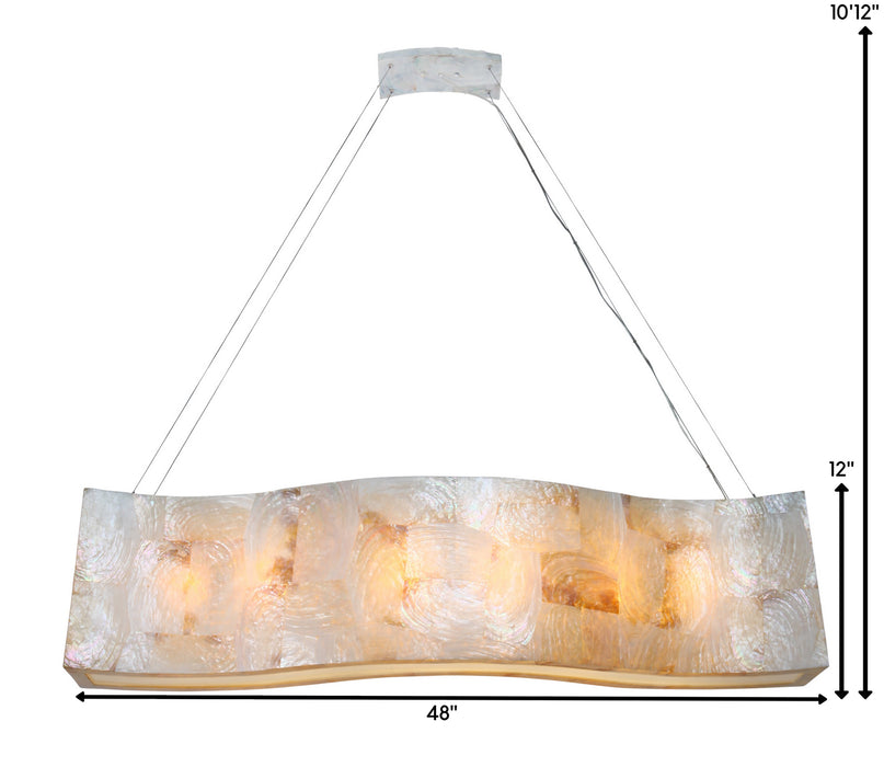 Varaluz 178N06A Six Light Linear Pendant, Kabebe