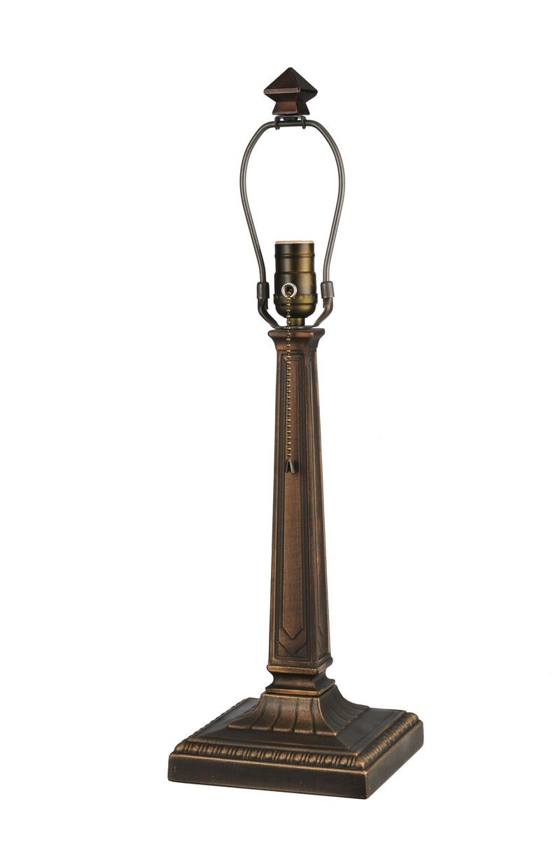Meyda Tiffany 10329 One Light Table Base, Mahogany Bronze And Hi-Lited Craftsman Brown