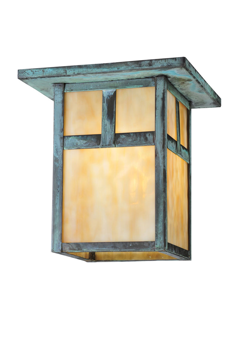 Meyda Tiffany 107460 One Light Flushmount, Verdigris